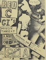 Flier for a concert featuring Red C, Government Issue (GIs), Minor Threat, Law and Order, and S.O.A., April 17, 1981